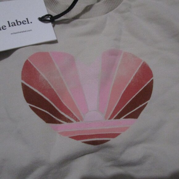 MILES THE LABEL Infant Baby Girls Heart Print Sweatshirt Beige 12M NWT - Picture 5 of 10